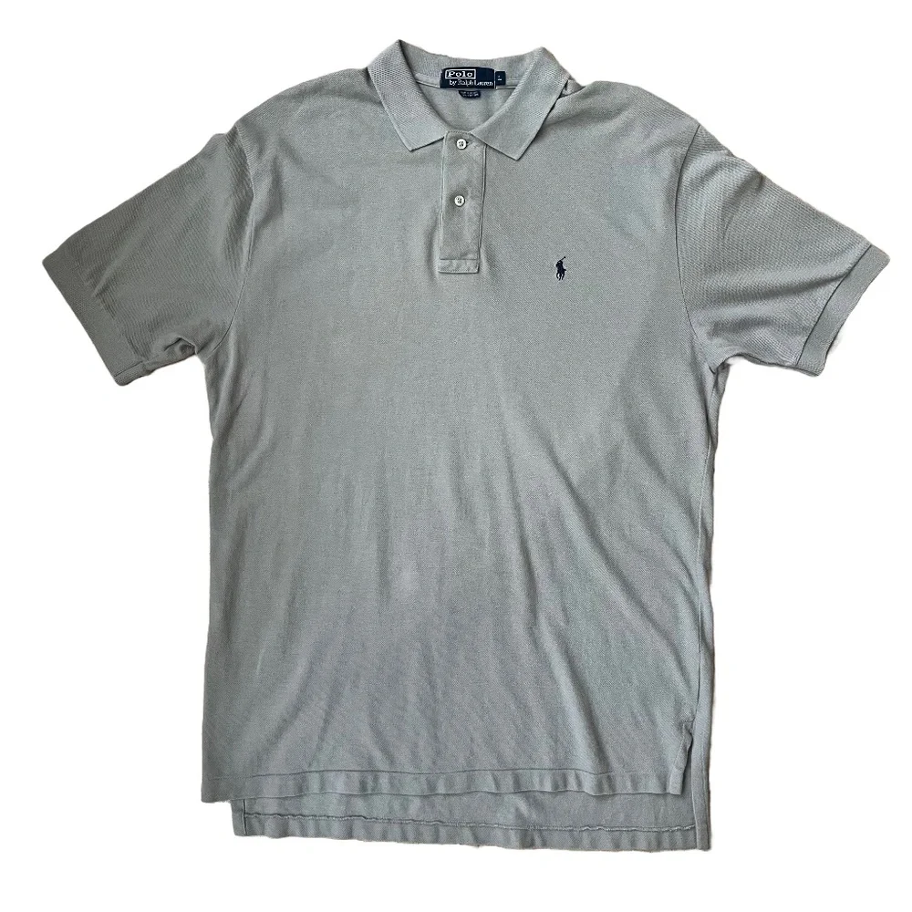 Polo Ralph Lauren Mens Large Golf Polo‎ Shirt Gray Short Sleeve Collared Preppy